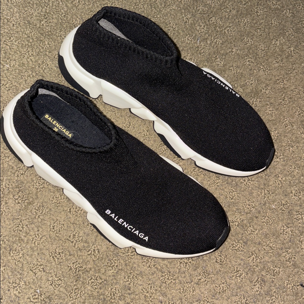 Balenciaga Women’s Black And White Sock Sneakers